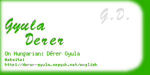 gyula derer business card